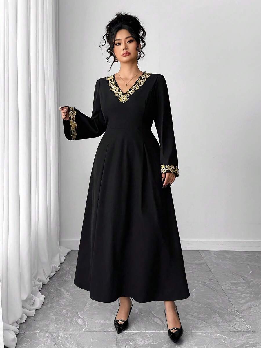 55 Rochie Lunga Martisa Neagra - Marimi Mari - imagine 1