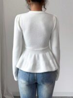 Pulover Tricotat Brenda Alb - imagine 2