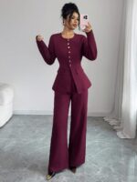 Compleu cu Pantalon Madalina Violet - imagine 3