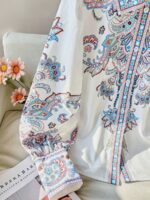 Camasa Dama Simina Alba cu Print Multicolor - imagine 4
