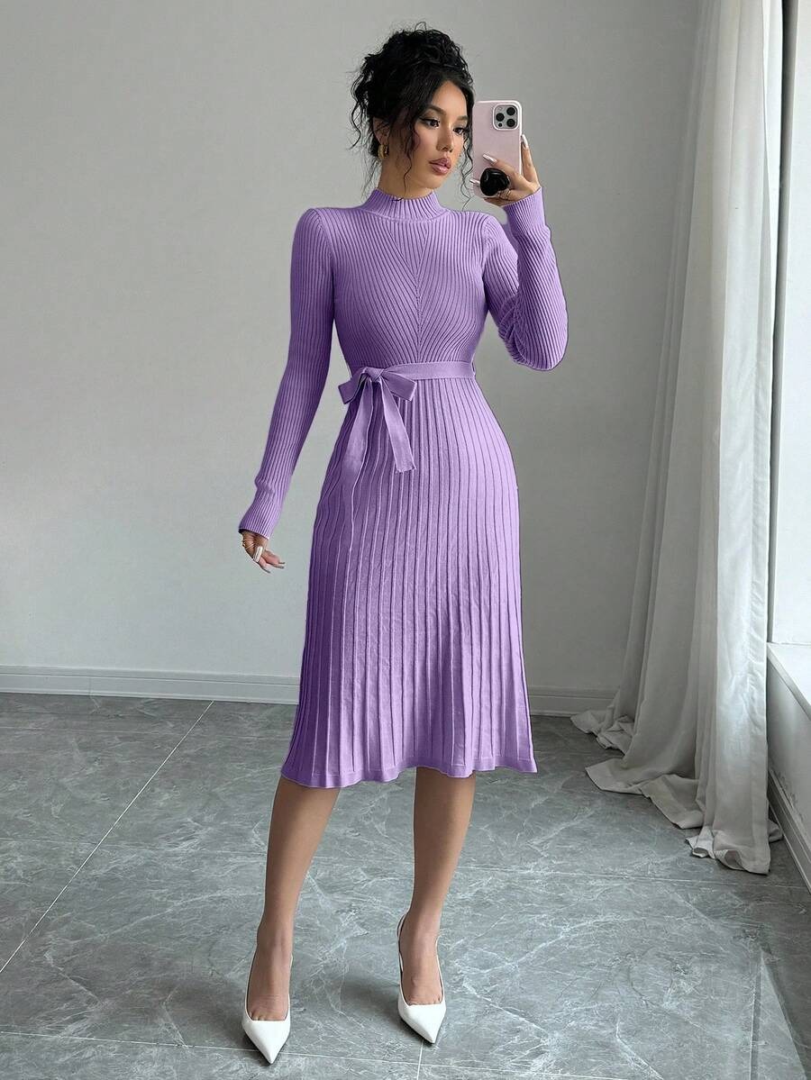 63 Rochie Midi Tricotata Sara Lila - imagine 1