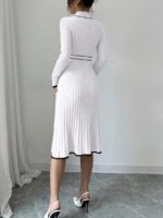 Rochie Midi Tricotata Selena Alba - imagine 2