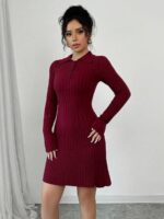 Rochie Scurta Tricotata Elma Grena