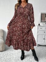 Rochie Midi Sorina Maro cu Print Alb si Negru - Marimi Mari