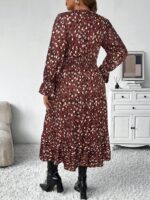 Rochie Midi Sorina Maro cu Print Alb si Negru - Marimi Mari - imagine 2