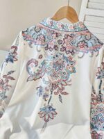 Camasa Dama Simina Alba cu Print Multicolor - imagine 2