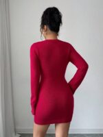 Rochie Scurta Tricotata Vera Rosie - imagine 2