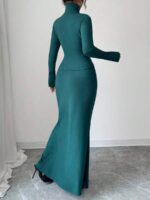 Compleu cu Fusta Lunga Electra Turcoaz - imagine 2