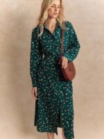 Rochie Midi Anka Verde Inflorata - imagine 4