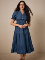 Rochie Midi Varvara din Denim - imagine 4