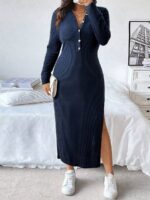 Rochie Lunga Jaina Bleumarin - Marimi Mari