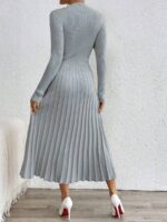 Rochie Midi Tricotata Jesica Gri - imagine 2