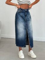 Fusta Midi Manasia din Denim