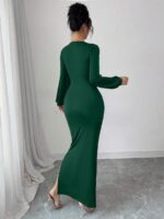 Rochie Lunga Aurora Verde cu Paiete - imagine 2