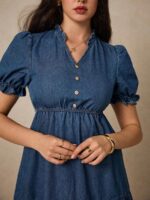Rochie Midi Varvara din Denim - imagine 3