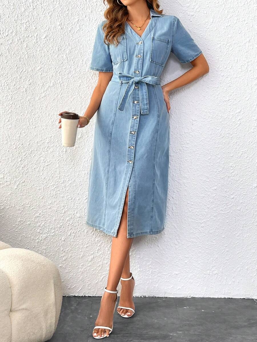 2 Rochie Midi Lilly din Denim - imagine 1