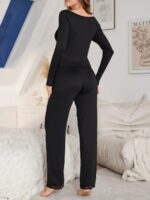 Compleu Pijama Simina Negru - imagine 2