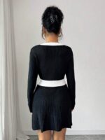 Rochie Scurta Tricotata Noella Neagra - imagine 2