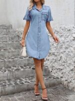 Rochie Scurta Alexandra din Denim - imagine 3