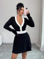 Rochie Scurta Tricotata Noella Neagra