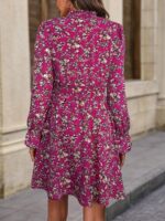 Rochie Scurta Ansa Roz Inflorata - imagine 2
