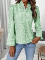 Camasa Dama Minka Vernil cu Dungi Albe - imagine 4