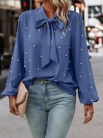Bluza Dama Imka Albastra cu Perle