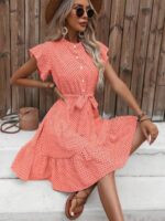 Rochie Scurta Elisabeth Corai cu Buline Negre