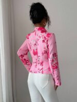 Sacou Dama Bianca Roz Inflorat ( fara captuseala ) - imagine 2