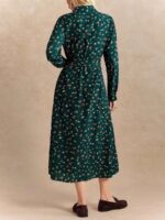 Rochie Midi Anka Verde Inflorata - imagine 2