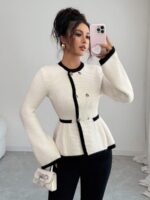 Pulover Tricotat Sofia Alb - imagine 4