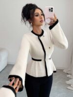 Pulover Tricotat Sofia Alb