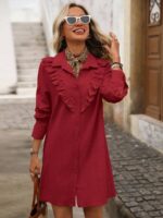 Rochie Scurta Felicia Grena din Bumbac