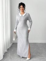 Rochie Lunga Didra Gri - Marimi Mari