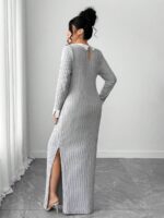 Rochie Lunga Didra Gri - Marimi Mari - imagine 2
