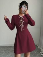 Rochie Scurta Solaria Grena - imagine 3