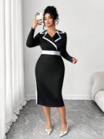 Rochie Midi Monica Neagra - Marimi Mari