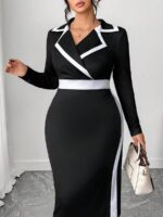 Rochie Midi Monica Neagra - Marimi Mari - imagine 3