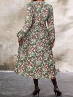 Rochie Midi Sanziana cu Print Floral Multicolor - imagine 2