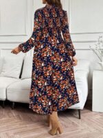 Rochie Midi Rahela de Maternitate Bleumarin Inflorata - imagine 2