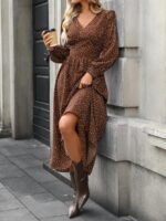 Rochie Midi Salma Maro cu Print Alb - imagine 3