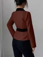 Bluza Dama Leylla Maro cu Guler Negru - imagine 2