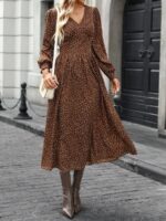 Rochie Midi Salma Maro cu Print Alb