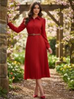 Rochie Midi Doris Rosie Plisata - imagine 5