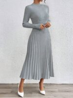 Rochie Midi Tricotata Jesica Gri - imagine 4