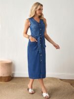 Rochie Midi Tina din Denim - imagine 3