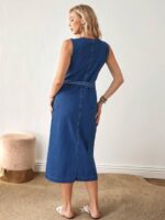 Rochie Midi Tina din Denim - imagine 2