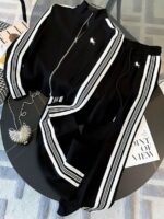 Trening Dama Jari Negru cu Dungi Albe