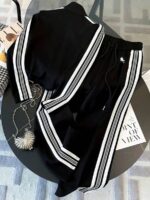 Trening Dama Jari Negru cu Dungi Albe - imagine 2