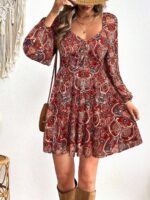 Rochie Scurta Liana Maro cu Print Alb - imagine 3